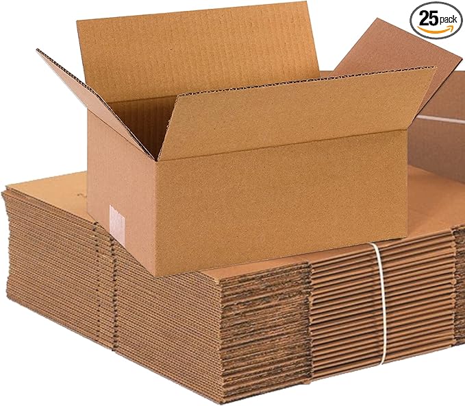 BOX USA Shipping Boxes 12"L x 8"W x 5"H, Storage Box by BOXUSA