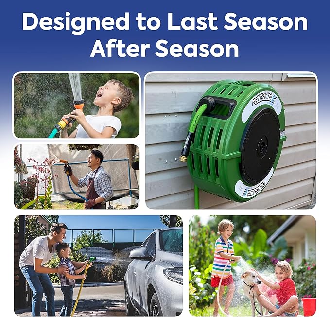 Macnaught Retractable Garden Hose Reel, 60 Ft Water Hose Reel Heavy Duty - Image 8