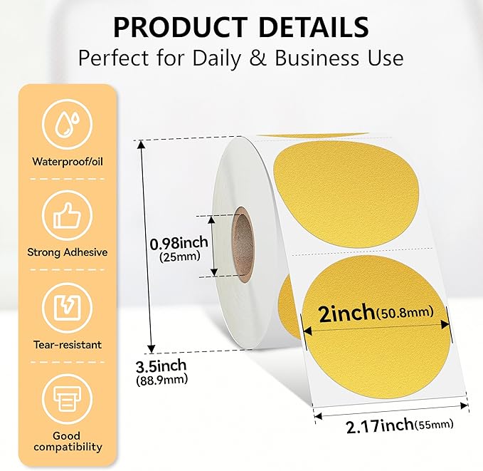 2 inch Dot Stickers Labels Circle Garage Sale Sticker 750Pcs Round Thermal - Image 3