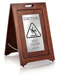 Alpine Wooden Wet Floor Sign – High-End Slippery When Wet Caution Sign by AlpineIndustries
