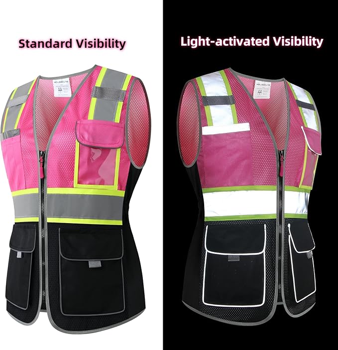 Safety Vest for women, Hi vis Reflective Lady Work vest - Image 3
