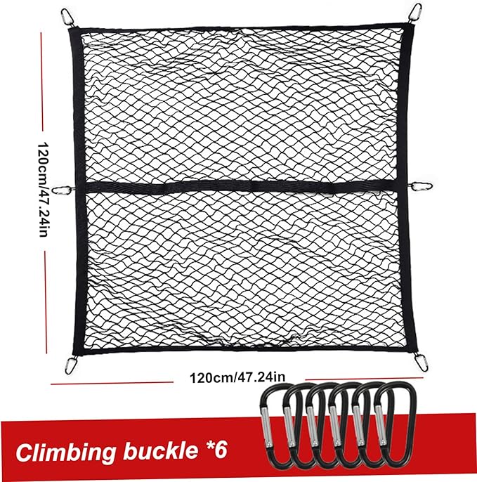 Cargo Net, 47x47 Inch High Elastic Polyester Cargo Netting - Image 3