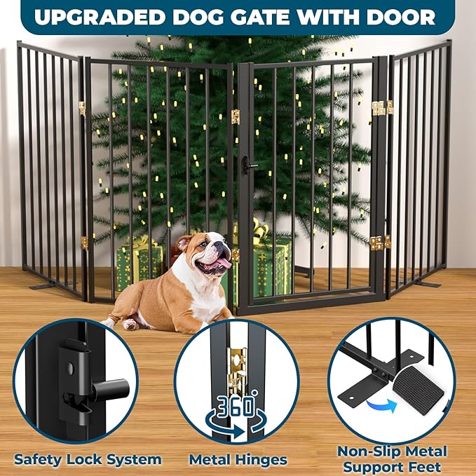 Metal Freestanding Dog Gate Outdoor-4 Panels - Image 4