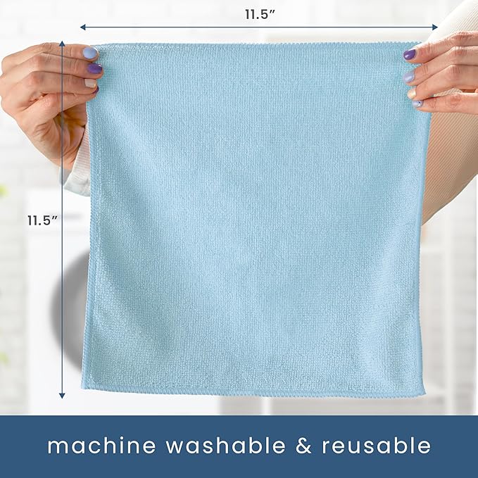 S&T INC. 100 Pack Microfiber Cleaning Cloth, Bulk Towels - Image 7