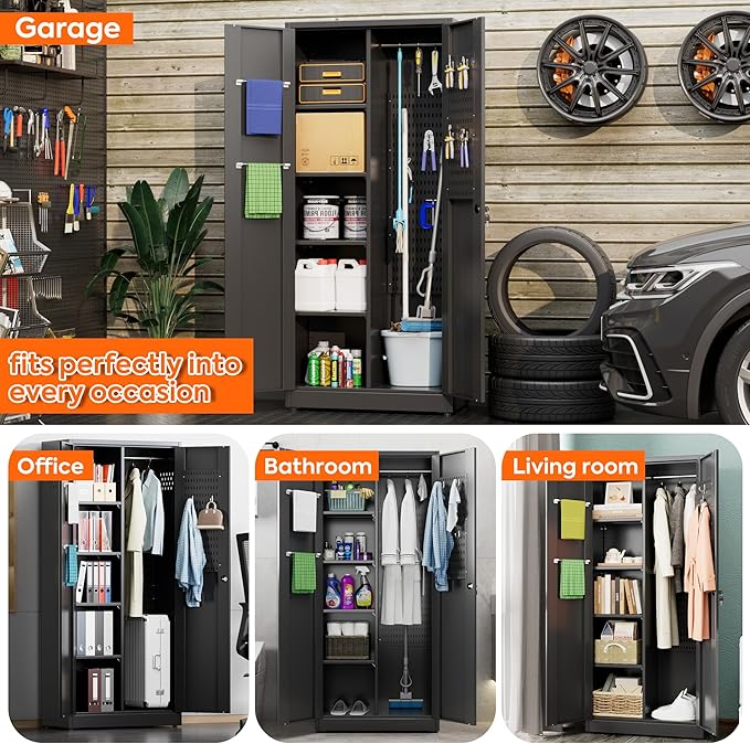 61.61" H Broom Closet Storage Cabinet - Image 7