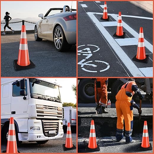 Traffic Cones 28 inch Orange 8 Pack Heavy Duty Safety Cones - Image 8