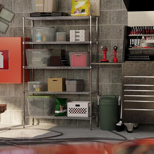 18" Deep x 48" Wide x 74" Height Wire Shelving Kit | 5-Tier | NSF Commercial - Image 2