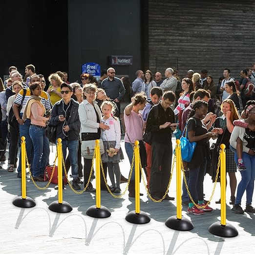 Amylove Plastic Stanchion Post Set, Traffic Warning Line Stanchion Crowd - Image 6
