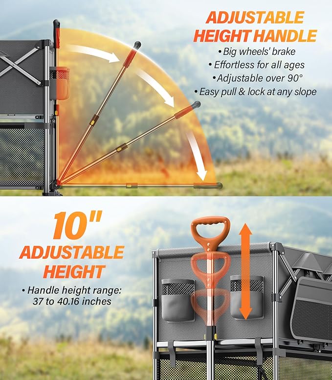 Collapsible Wagon Double Decker Wagons Carts Foldable - Image 4