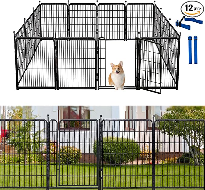 Tall Garden Fences and Borders for Dogs, 48 inch High Garden Fence, 12 Panels by Okaygardn