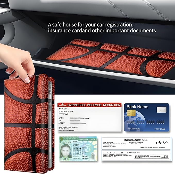Premium Car Registration and Insurance Card Holder, Cute PU Leather Car - Image 3