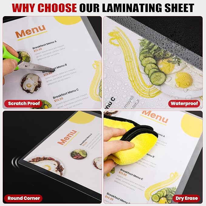 CAREGY Thermal Laminating Pouches, 350 Pack Laminating Sheets, 5 Mil, 9 x 11.5 - Image 6