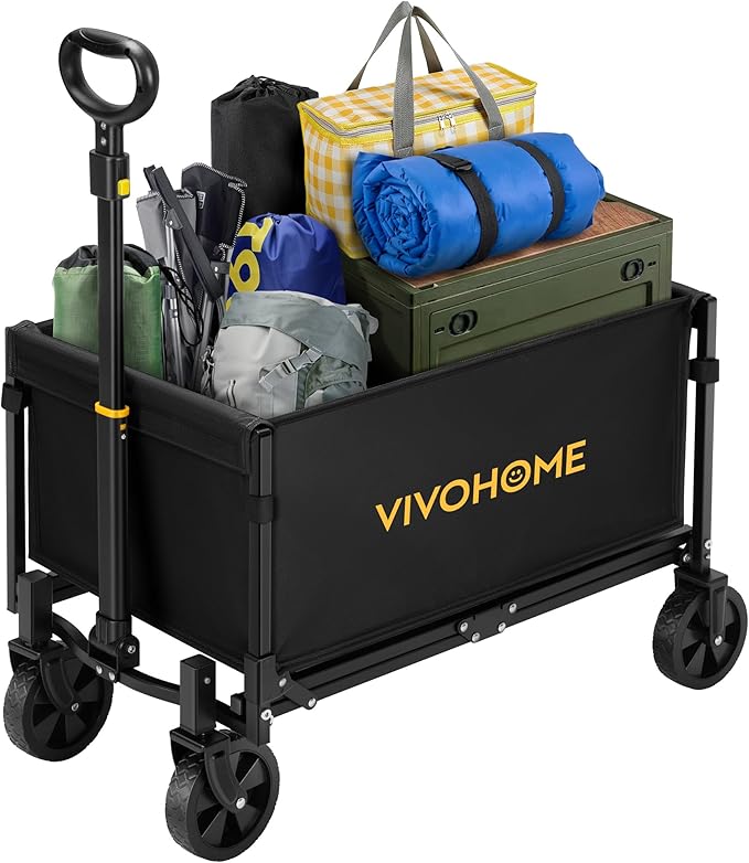 VIVOHOME Collapsible Wagon Cart Lightweight Portable Folding Utility Wagons by VIVOHOME