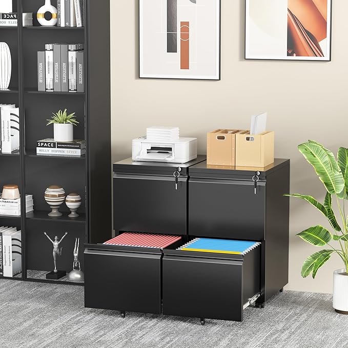 INTERGREAT 2 Drawer File Cabinet, Metal Filling Cabinet - Image 2