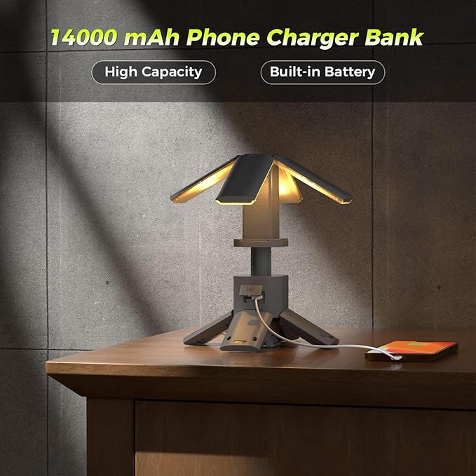 Telescopic Camping Lights with Remote Control, 14000 mAh Rechargeable, 6000LM - Image 4