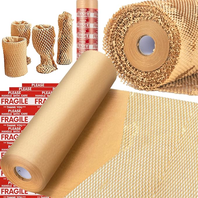 Honeycomb Packing Paper, MINHAO 15"x165' Eco Friendly Packing Paper by MINHAO
