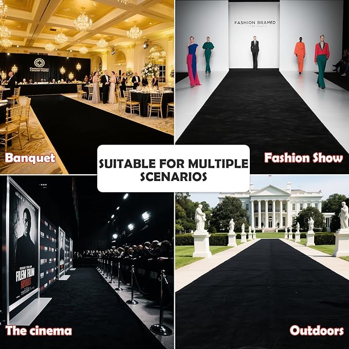 450 GSM Extra Thick Waterproof Black Carpet Runner - Image 7