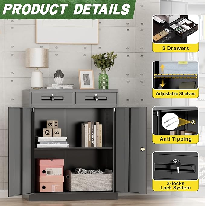 Greenvelly Metal Storage Cabinet - Image 4