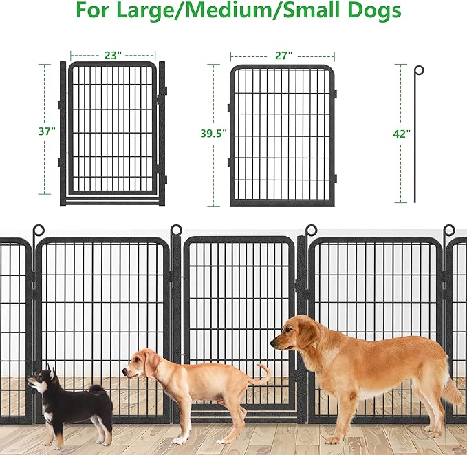 Decorative Garden Fence with Gate, 40 in x 63 ft Rustproof Metal Fence Panels - Image 7
