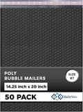 Black Extra Large Poly Bubble Mailers 14.25x20 inch #7 | Self Seal Large Padded by MAILERVIEW