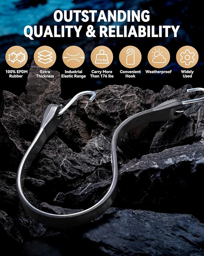 21'' Rubber Bungee Cords Heavy Duty Outdoor - Image 2