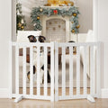 24" Height Tall Freestanding Pet Gate, Solid Wood Folding Safety Fence Wooden by Axeman