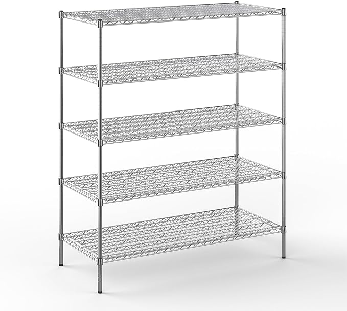 24" Deep x 54" Wide x 64" Height Wire Shelving Kit | 5-Tier | NSF Commercial by Regal+Altair