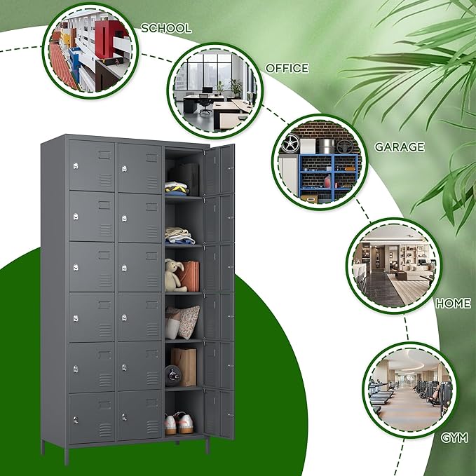 72" inch Employee Locker, Tall Metal Storage Locker - Image 4