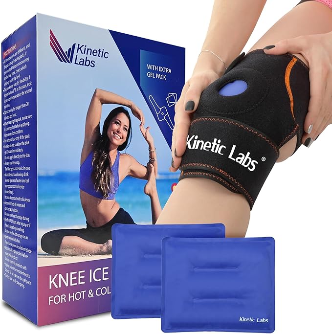 Knee Ice Wrap by Kinetic Labs – Reusable Hot & Cold Gel Pack by KineticLabs