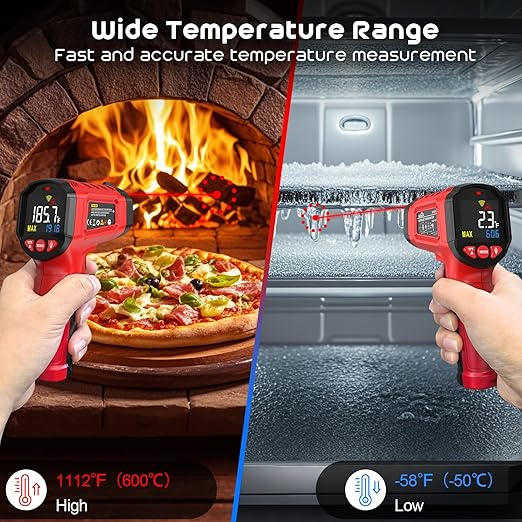 Infrared Thermometer Gun, SQECH Laser Thermometer Gun -58℉～1112℉, Non-Contact - Image 4
