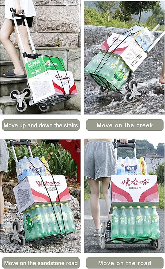 Heavy Duty 6-Wheel Stair Climbing Cart - 300lb Capacity Folding Hand Truck - Image 7