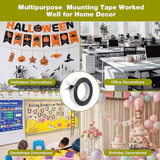 Double Sided Tape Heavy Duty, 1IN x 16.5FT Removable Mounting Tape, No Damage - Image 6