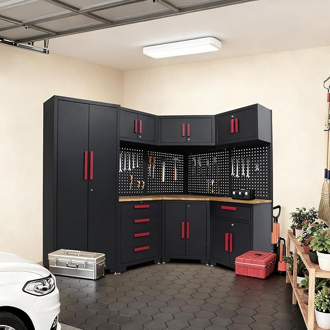 16PCS Corner Garage Storage Cabinet System - Image 8