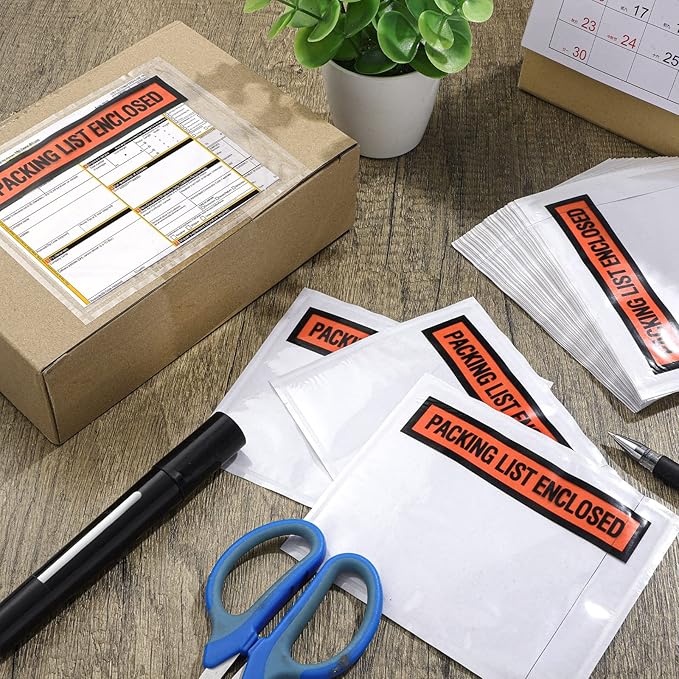 1000 Pcs Packing Slip Envelope Pouches Clear Self Adhesive Shipping Label - Image 2