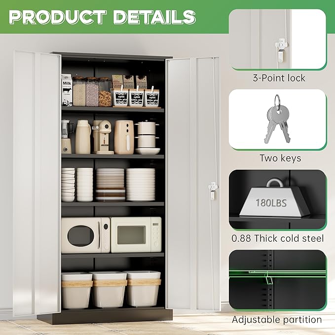 INTERGREAT Metal Storage Cabinet, Locking Tool Cabinets - Image 6