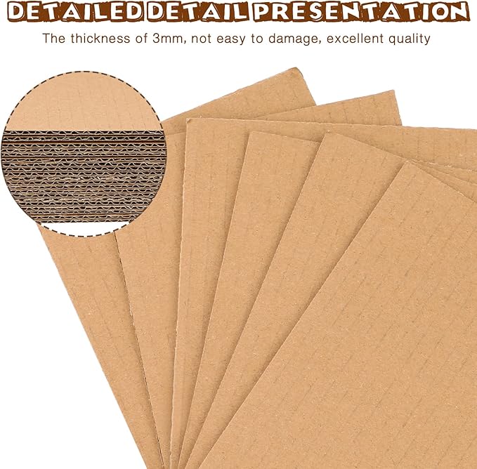 100 Pcs Corrugated Cardboard Sheets Set Corrugated Packaging Pads Paper Flat - Image 3