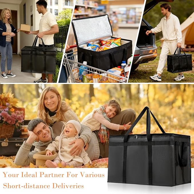 Insulated Bags for Food Delivery, XXXL Pizza Delivery Bags for Hot and Cold Food - Image 5