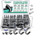 280PCS Cable Clamps with Screws Assortment Kit 304 Stainless Steel Rubber by OURU