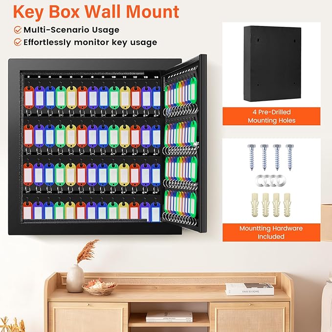 100 Keys Key Cabinet, Anti-Theft Key Lock Box - Image 8