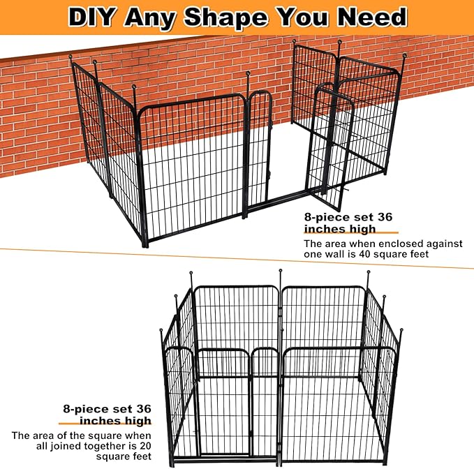 36 in Garden Fence With Gate, Wide Gate Low Threshold, 8 Panels Total 17.7 ft - Image 7