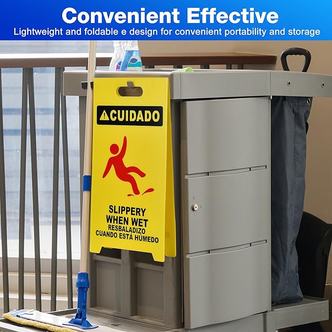 MATTHEW CLEANING 25'' Industrial Wet Floor Sign 12 Pack 2-Sided Durable - Image 5