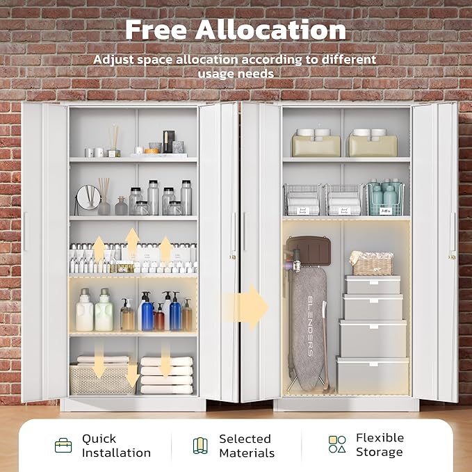 Greenvelly Metal Garage Storage Cabinet, Utility Metal Filing Cabinet - Image 5
