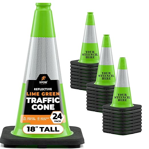 Xpose Safety 18” Lime Green Traffic Cone by XposeSafety