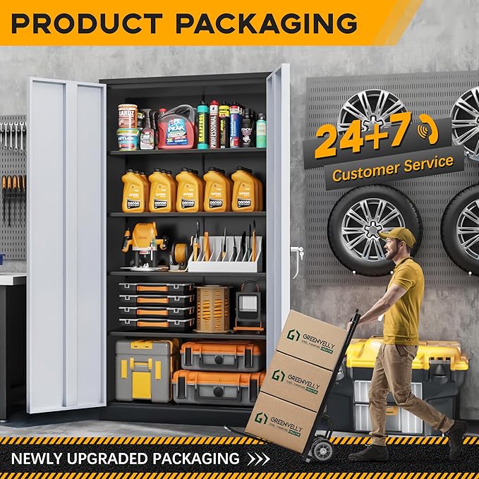 Greenvelly Metal Garage Storage Cabinet - Image 8