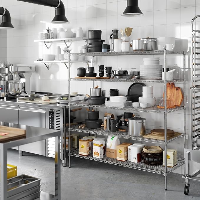 24" Deep x 60" Wide x 64" Height Wire Shelving Kit | 5-Tier | NSF Commercial - Image 6
