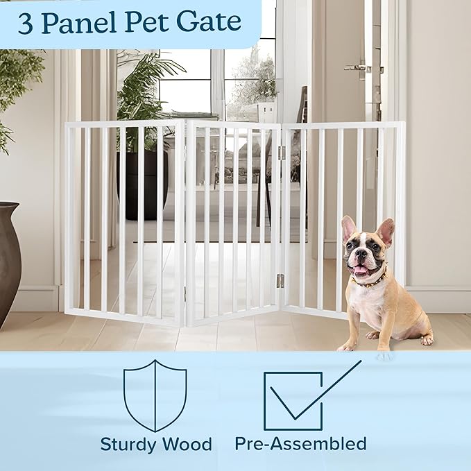 Pet Gate - 3-Panel Indoor Foldable Dog Fence - Image 3