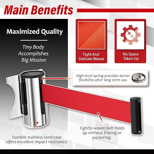 DuraSteel Wall Mount Retractable Belt Barrier - Image 3