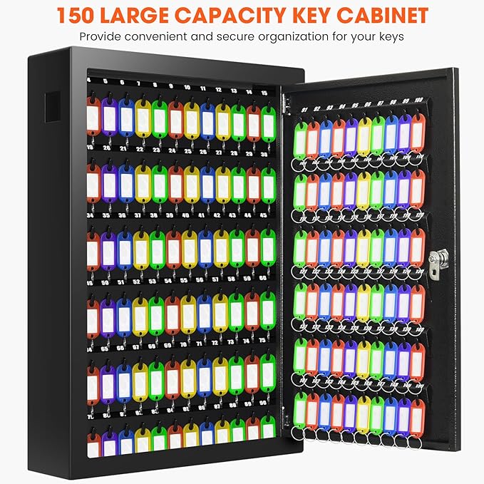 150 Keys Cabinet Organizer Wall Mount, Heavy Duty Key Lock Box - Image 4