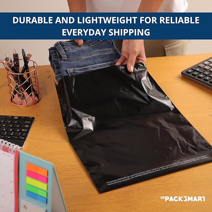 Black Plastic Poly Mailers 9"x12" | Shipping Bags - Image 4