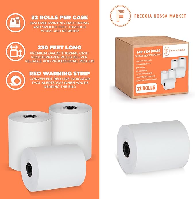 Thermal Printer Receipt Paper Rolls 3 1/8 x 230 - Image 3